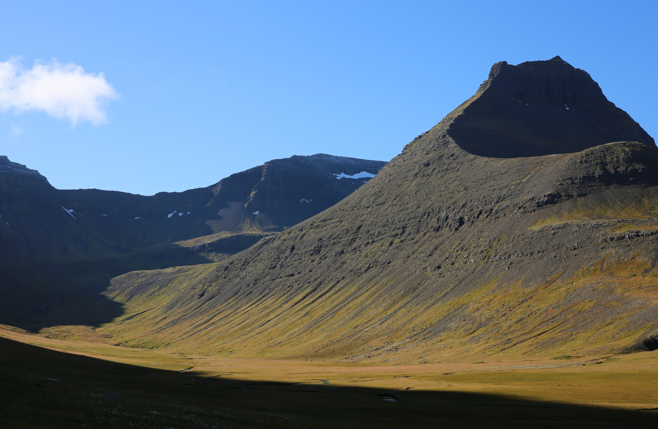 Icelandic landscape on a sunny day.